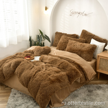 Wholesale king-size зимний лохматные постельные принадлежности постельное белье